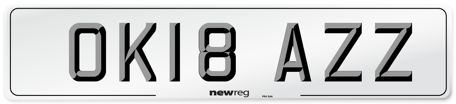 OK18 AZZ Number Plate from New Reg